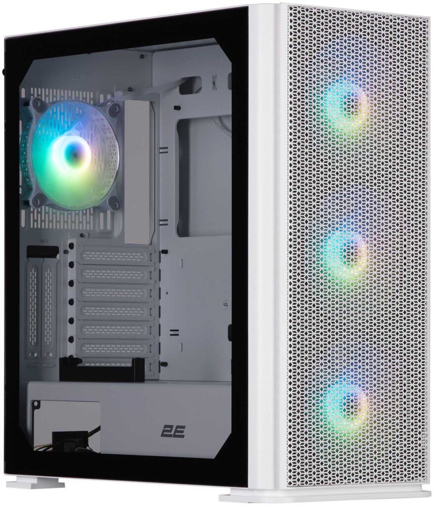 Корпус 2E GAMING Vertex GI01W без БЖ 2xUSB3.0, 1xUSBType-C, 3x140мм ARGB, 1x120мм ARGB, VGA 380мм, LCS ready, контролер з пультом, TG Side Panel, EATX, білий