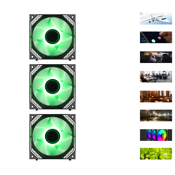 Quiet 20.5-46.7 ±10% dBA fan