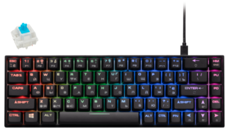 2E Gaming Keyboard KG380 RGB 68 Key Gateron Blue Switch WL Black