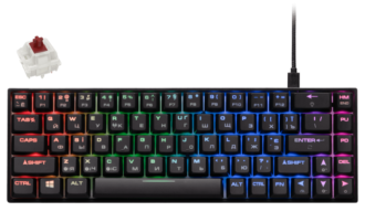 2E Gaming Keyboard KG380 RGB 68 Key Gateron Brown Switch WL Black