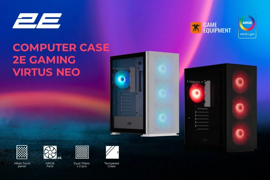2E Gaming Virtus Neo PC case: optimal configuration and modern design